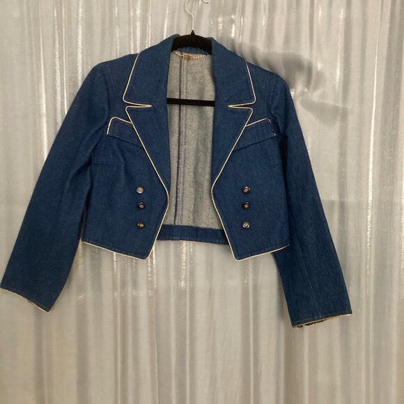 Blue Demin Blazer Pencil Skirt Suit - Picture 4 of 15